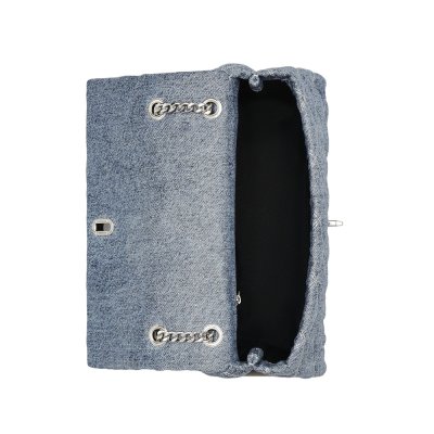 THE QUILTED DENIM DUAL CONVERTIBLE SHOULDER BAG